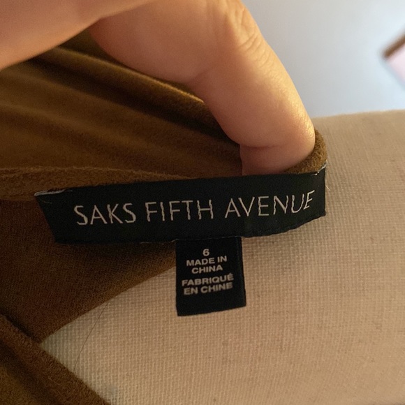 Saks Fifth Avenue Suede Dress sz 6 - Picture 7 of 8